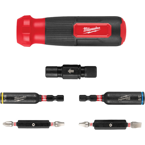 8-IN-1 Multi-Bit & Nut Driver with SHOCKWAVE Impact Duty Bits & Nut Drivers, 8-1/3" L, Cushion Grip Handle Rock Safety Industrial Ltd