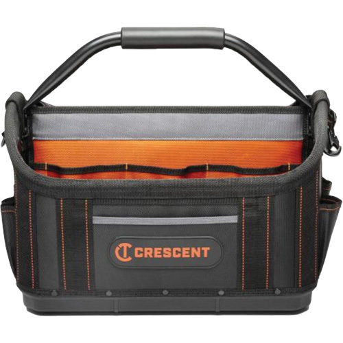 Sac ouvert de 17" pour outils d'ouvrier, Polyester, 25 pochettes, Noir/Orange Rock Safety Industrial Ltd