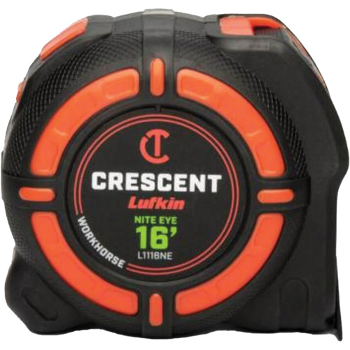 WORKHORSE NITE EYE Tape Measure, 1-1/4" x 16' Rock Safety Industrial Ltd