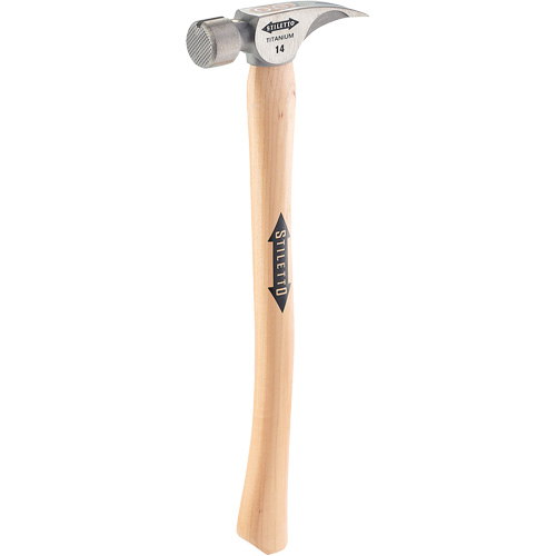 Titanium Milled Face Hammer with Curved Hickory Handle, 14 oz., Wood Handle, 18" L Rock Safety Industrial Ltd
