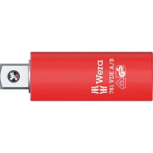 Adaptateur isol&eacute; VDE A/B, Prise 1/4", Douille 3/8", 2,78" lo, Sph&eacute;rique Rock Safety Industrial Ltd