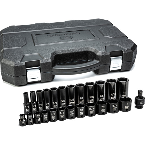 Jeu de douilles SAE &agrave; 6 pans, 25 Mcx, Chocs, Prise de 3/8", Profond Rock Safety Industrial Ltd