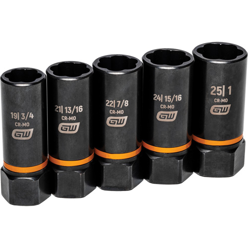 Bolt Biter Extraction Socket Set, 5 Pcs, Impact, 1/2" Drive Size, Deep Rock Safety Industrial Ltd
