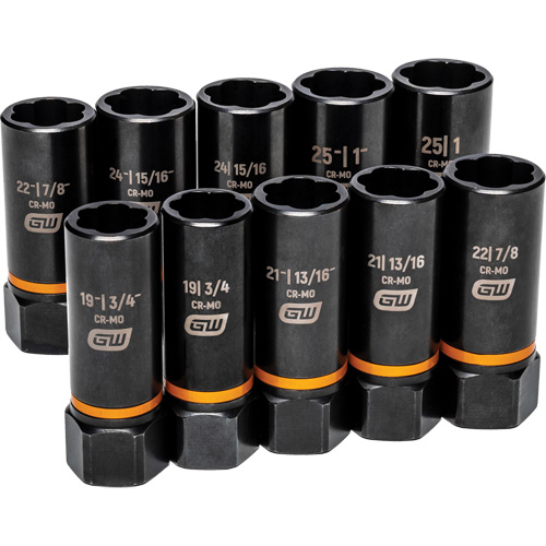 Bolt Biter Extraction Socket Set, 10 Pcs, Impact, 1/2" Drive Size, Deep Rock Safety Industrial Ltd