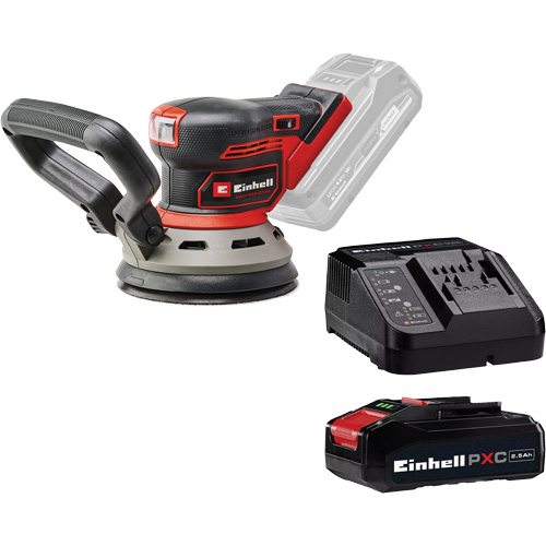 Ponceuse orbitale al&eacute;atoire avec batterie 2,5 Ah PXC et ensemble de d&eacute;part de chargeur, papier sabl&eacute; 5", 18 V, 6000 - 24000 OPM Rock Safety Industrial Ltd