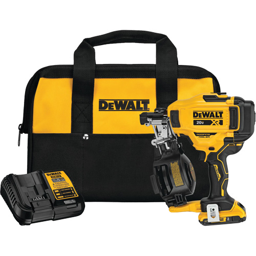 15° Cordless Coil Roofing Nailer Kit, 20 V, Lithium-Ion Rock Safety Industrial Ltd