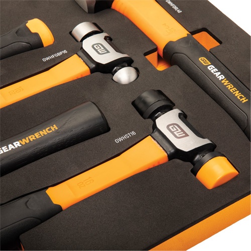 Mixed Hammer Set in Foam Storage Tray, 5 Pieces Rock Safety Industrial Ltd