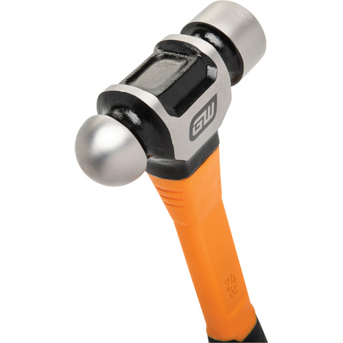 Marteau &agrave; panne ronde, Poids de la t&ecirc;te 24 oz, Face Ordinaire/Poli, Prise Fibre de verre Rock Safety Industrial Ltd