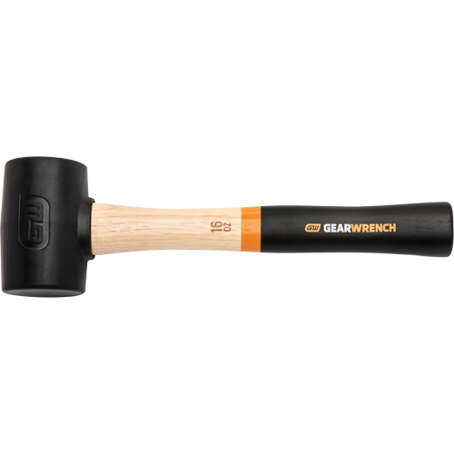 Rubber Mallet, 16 oz., Wood Handle, 13" L Rock Safety Industrial Ltd