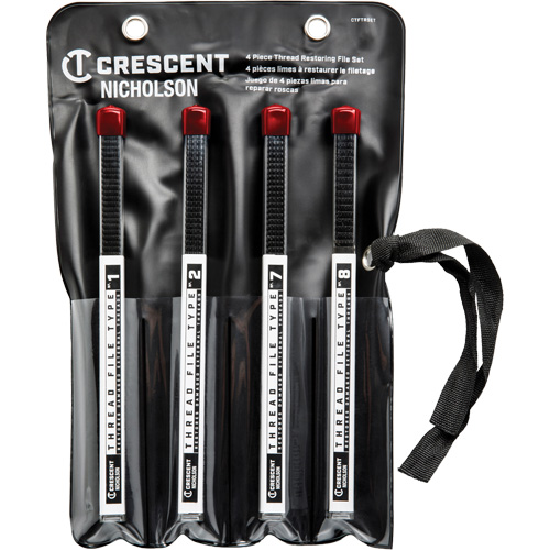 4-Piece Thread Restoring File Set, Square, 9" Rock Safety Industrial Ltd