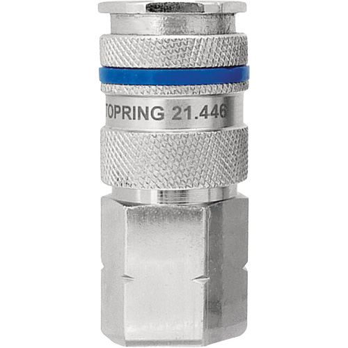 Raccord industriel rapide QUIKSILVER, Laiton nickel&eacute;, 1/4", NPT femelle, 435 PSI Rock Safety Industrial Ltd