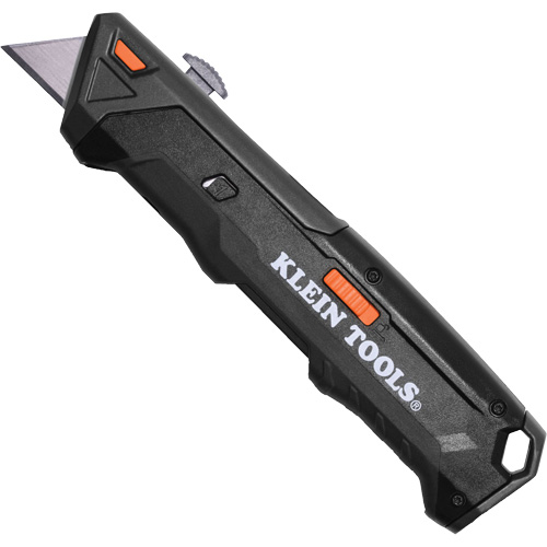 Couteau r&eacute;tractable &agrave; chargement automatique avec magasin de lames double face, Acier, Prise en Plastique Rock Safety Industrial Ltd