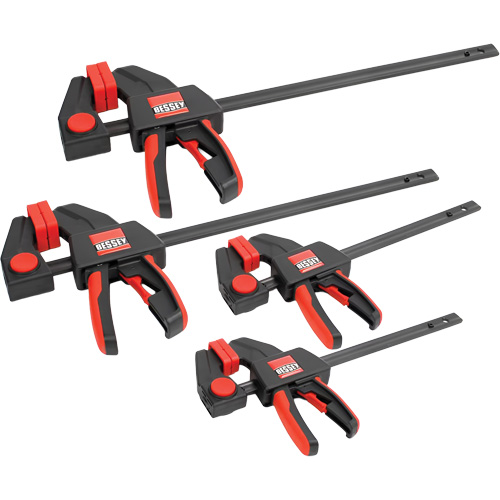 Ensemble de serre-joints &agrave; g&acirc;chette, moyen et grand formats (4 pi&egrave;ces), 12" (304,8 mm)/6" (152,4 mm) Rock Safety Industrial Ltd