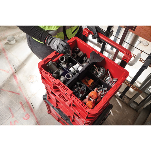 Bac &agrave; profil bas PACKOUT, 15" x 18-5/8" x 6-5/8", Noir/Rouge Rock Safety Industrial Ltd