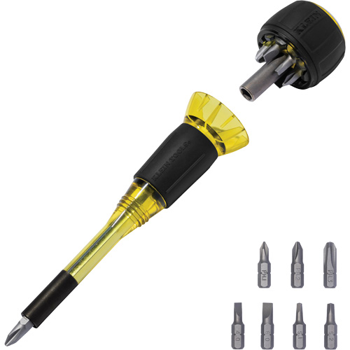 8-in-1 Tru-Grip Screwdriver with Stubby, 6-57/100" L, Plastic Handle Rock Safety Industrial Ltd