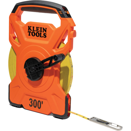 Open Reel Tape Measure with Single Hook and Carabiner, 1/2" x 300', 1/10" Graduations Rock Safety Industrial Ltd