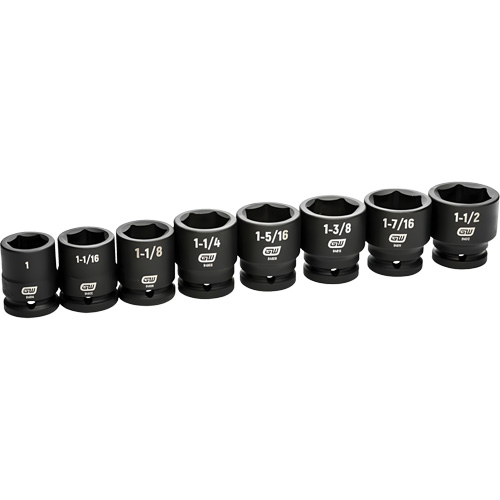 6-Point SAE Socket Set, 8 Pcs, Impact, 3/4" Drive Size Rock Safety Industrial Ltd