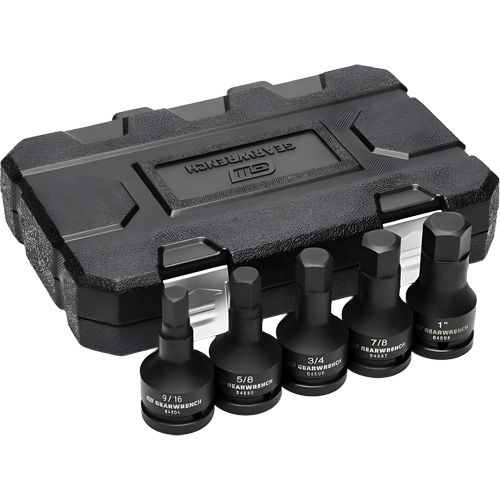 SAE Impact Bit Socket Set with Blow Mold Case, Hex, 3/4" Drive, 5 Pcs Rock Safety Industrial Ltd