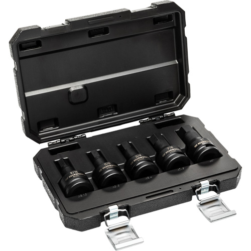SAE Impact Bit Socket Set with Blow Mold Case, Hex, 3/4" Drive, 5 Pcs Rock Safety Industrial Ltd