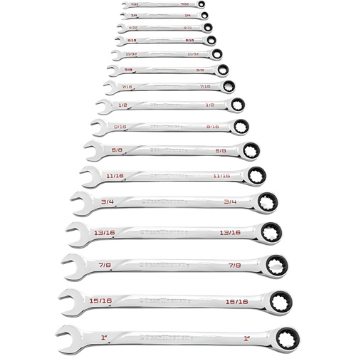 Jeu de cl&eacute;s SAE 120XP Universal Spline XL, Combinaison &agrave; cliquet, 16 morceaux, Imp&eacute;rial Rock Safety Industrial Ltd