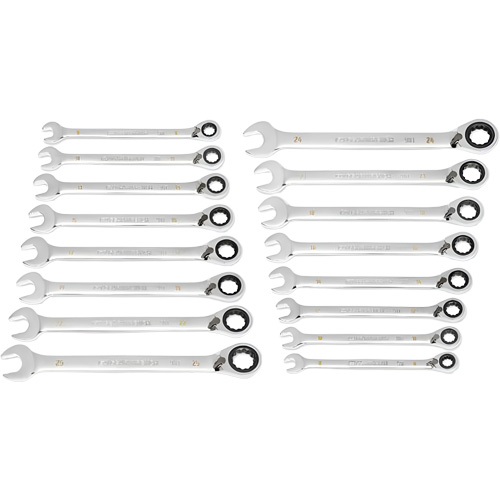 Jeu de cl&eacute;s r&eacute;versibles &agrave; 12 pans et 90 dents, Cl&eacute; polygonale, 16 morceaux, M&eacute;trique Rock Safety Industrial Ltd
