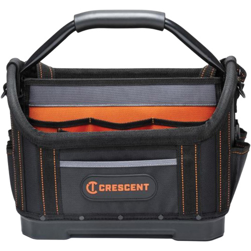 Sac ouvert de 14" pour outils d'ouvrier, 1680 Denier/Polyester, 25 pochettes, Noir/Gris/Orange Rock Safety Industrial Ltd