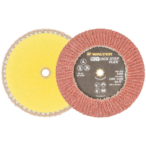Disque &agrave; lamelles QUICK-STEP FLEX, 6" x Type 29, Grain 40, Oxyde d'aluminium Rock Safety Industrial Ltd