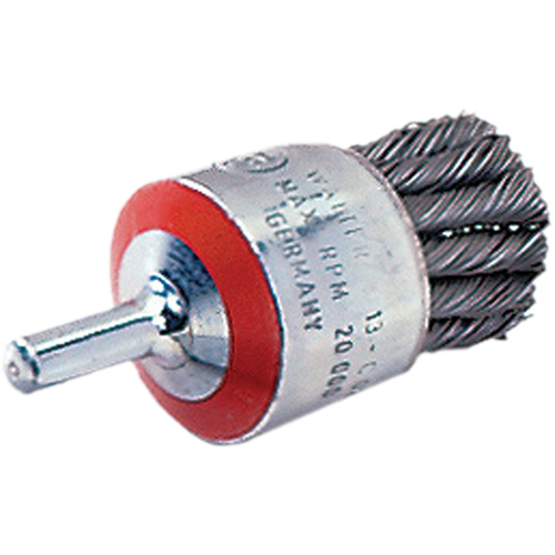 Brosse mont&eacute;e &agrave; fils nou&eacute;s, 1-1/8" dia., dia. Des fils 0,02", Tige 1/4" Rock Safety Industrial Ltd