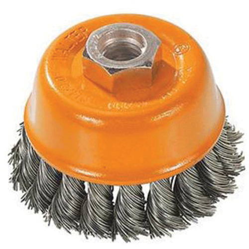 Knot-Twisted Wire Cup Brush, 3" Dia. x M10x1.25 Arbor Rock Safety Industrial Ltd