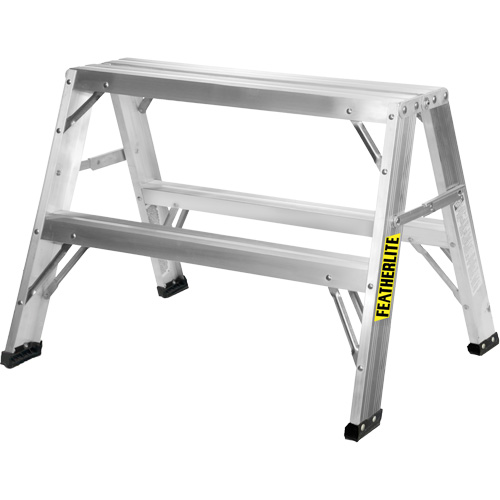 Industrial-Duty Sawhorse, 2' H x 31.9375" W x 23.50" D, 300 lbs. Capacity, Aluminum Rock Safety Industrial Ltd