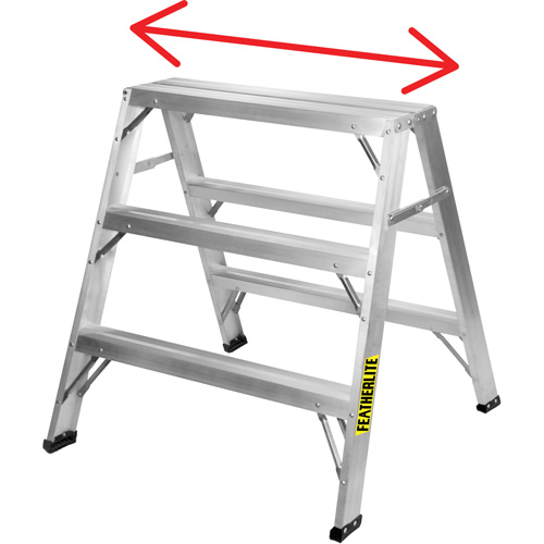 Industrial-Duty Sawhorse, 2' H x 31.9375" W x 23.50" D, 300 lbs. Capacity, Aluminum Rock Safety Industrial Ltd