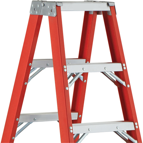 6600 AA Series Industrial Extra Heavy-Duty 2-Way Stepladders, Fibreglass, 375 lbs. Capacity, 4' Rock Safety Industrial Ltd