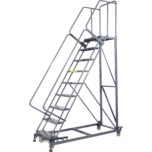 Monster Rolling Ladders, 6 Steps, 24" Step Width, 60" Platform Height, Steel Rock Safety Industrial Ltd