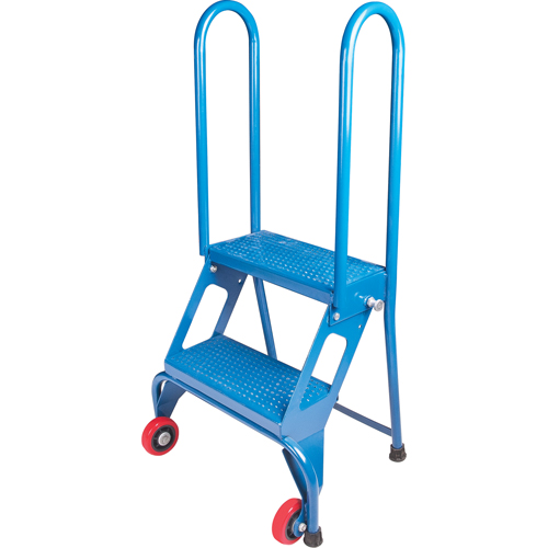Portable Folding Ladder, 2 Steps, Perforated, 20" High Rock Safety Industrial Ltd