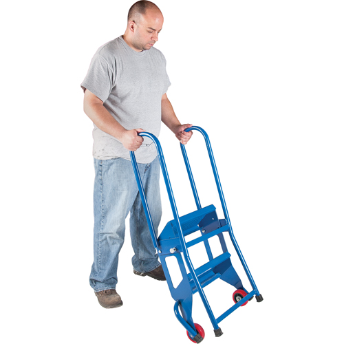 Portable Folding Ladder, 3 Steps, Perforated, 30" High Rock Safety Industrial Ltd