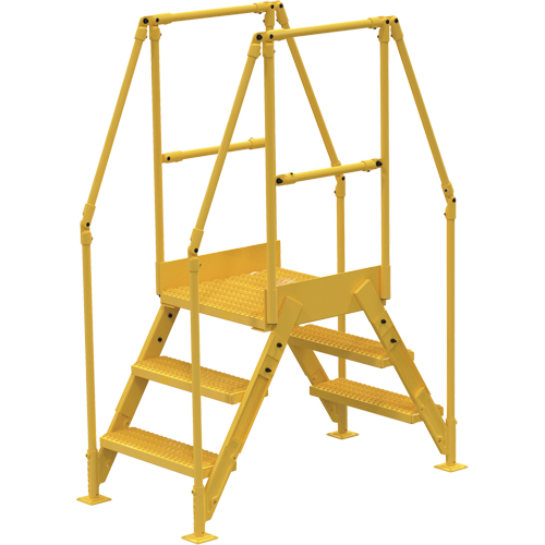 Crossover Ladder, 54-1/2" Overall Span, 30" H x 24" D, 24" Step Width Rock Safety Industrial Ltd
