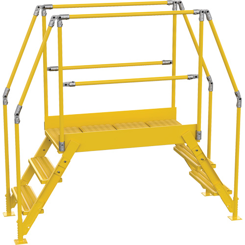 Crossover Ladder, 90-1/2" Overall Span, 30" H x 60" D, 24" Step Width Rock Safety Industrial Ltd
