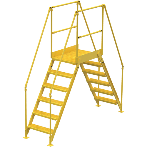 Crossover Ladder, 104" Overall Span, 60" H x 36" D, 24" Step Width Rock Safety Industrial Ltd