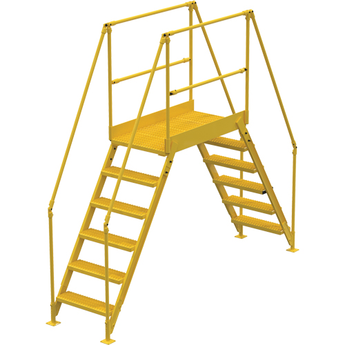 Crossover Ladder, 116" Overall Span, 60" H x 48" D, 24" Step Width Rock Safety Industrial Ltd
