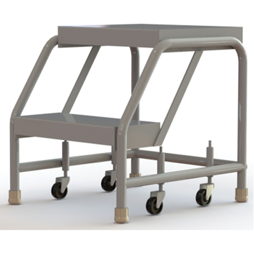 &eacute;chelles roulantes, 2 marches, Largeur de la marche 16", Hauteur de la plateforme 20", Aluminium Rock Safety Industrial Ltd