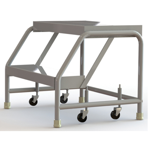 Rolling Ladder, 2 Steps, 24" Step Width, 20" Platform Height, Aluminum Rock Safety Industrial Ltd