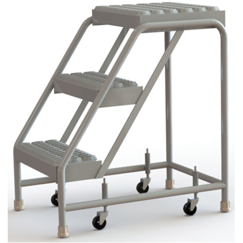 &eacute;chelles roulantes, 3 marches, Largeur de la marche 16", Hauteur de la plateforme 30", Aluminium Rock Safety Industrial Ltd