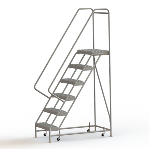 &eacute;chelles roulantes, 6 marches, Largeur de la marche 24", Hauteur de la plateforme 60", Aluminium Rock Safety Industrial Ltd