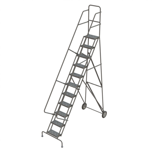 &eacute;chelles roulantes en acier, 11 marches, Largeur de la marche 16", Hauteur de la plateforme 110", Acier Rock Safety Industrial Ltd