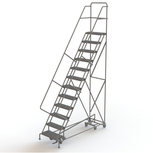 &eacute;chelles roulantes multidirectionnelles, 12 marches, Largeur de la marche 24", Hauteur de la plateforme 120", Acier Rock Safety Industrial Ltd