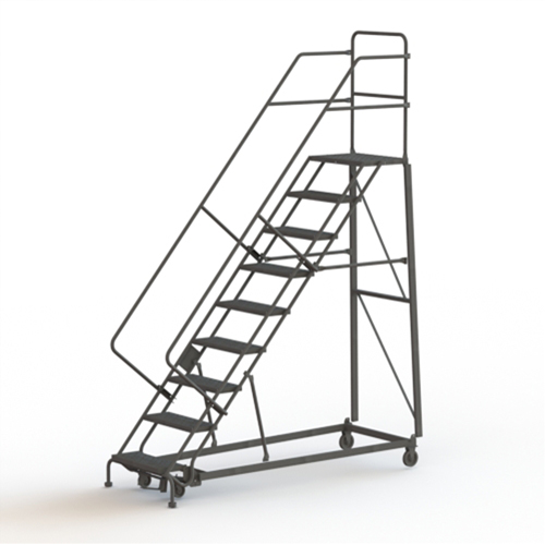 Heavy Duty Safety Slope Ladder, 9 Steps, Perforated, 50° Incline, 90" High Rock Safety Industrial Ltd
