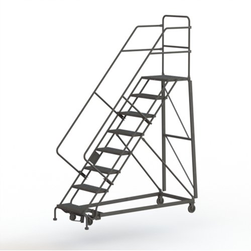 Heavy Duty Safety Slope Ladder, 8 Steps, Serrated, 50° Incline, 80" High Rock Safety Industrial Ltd