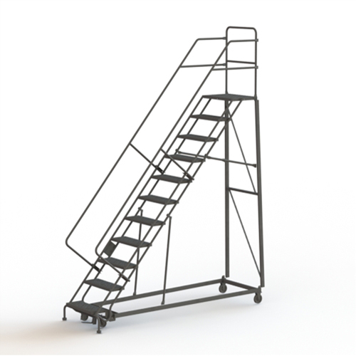 Heavy Duty Safety Slope Ladder, 11 Steps, Serrated, 50° Incline, 110" High Rock Safety Industrial Ltd