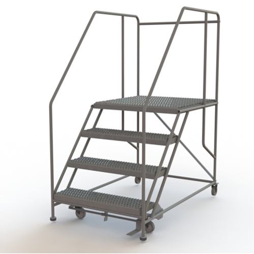 Mobile Work Platform, Steel, 4 Steps, 40" H, 36" D, 36" Step, Serrated Rock Safety Industrial Ltd
