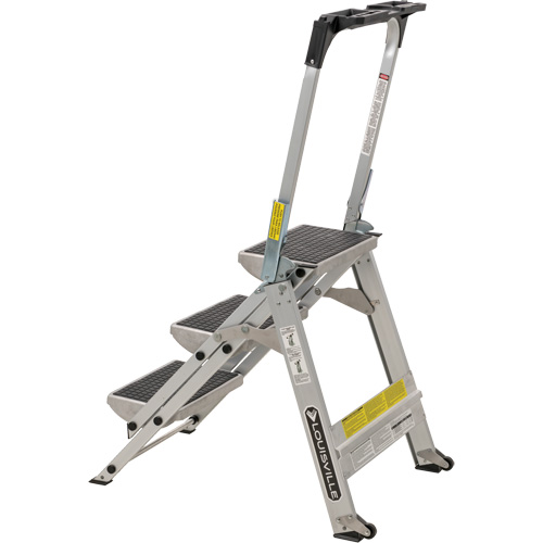 &eacute;chelle escabeau avec roues pivotantes, 3 marches, 34" x 22" x Hauteur 50,75" Rock Safety Industrial Ltd